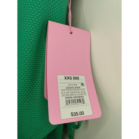 Stoney Clover Ln XXS (00) Deep V-Neck Textured One Piece Green Swim Suit Target - Picture 5 of 8